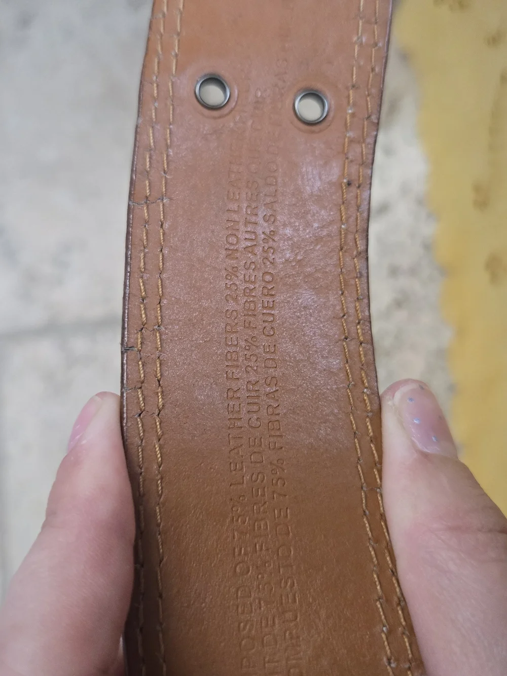 ENYCE Men's Tan Leather Belt with Branded Buckle